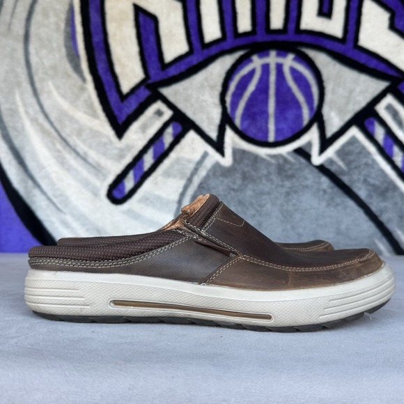 Size 11 - Skechers Porter Vamen Slip-On Loafer Mens  Brown Leather Mules Shoes main image 4
